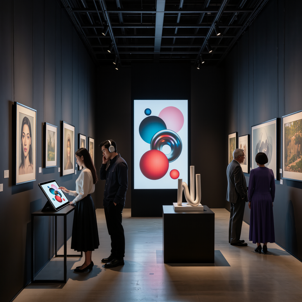 AIアート AI絵画展示風景 個展展示費用無料 京都スペース内観