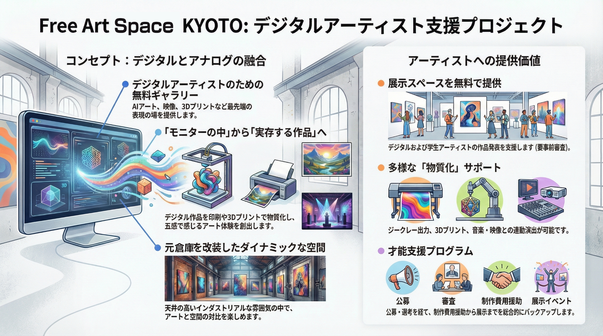 個展支援制度 個展開催案内パンフ ポスター DM費用支援プログラム